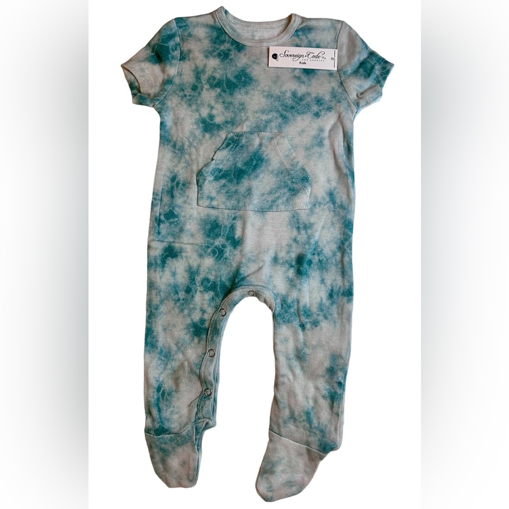 NORDSTROM/SOVEREIGN CODE L.A. Kids Tie Dye Onesie In Aqua Unisex 0-6M✨NWT✨